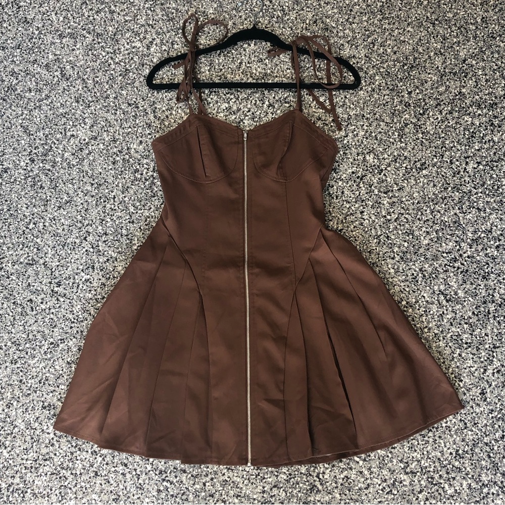 IEF ✦ Fit & Flare Brown Dress from Thailand (S)